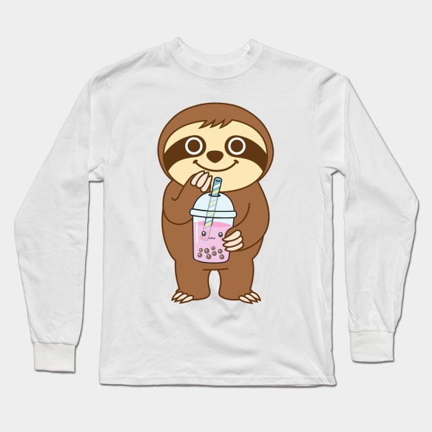 Sloth Long Sleeve T-Shirt by Plushism